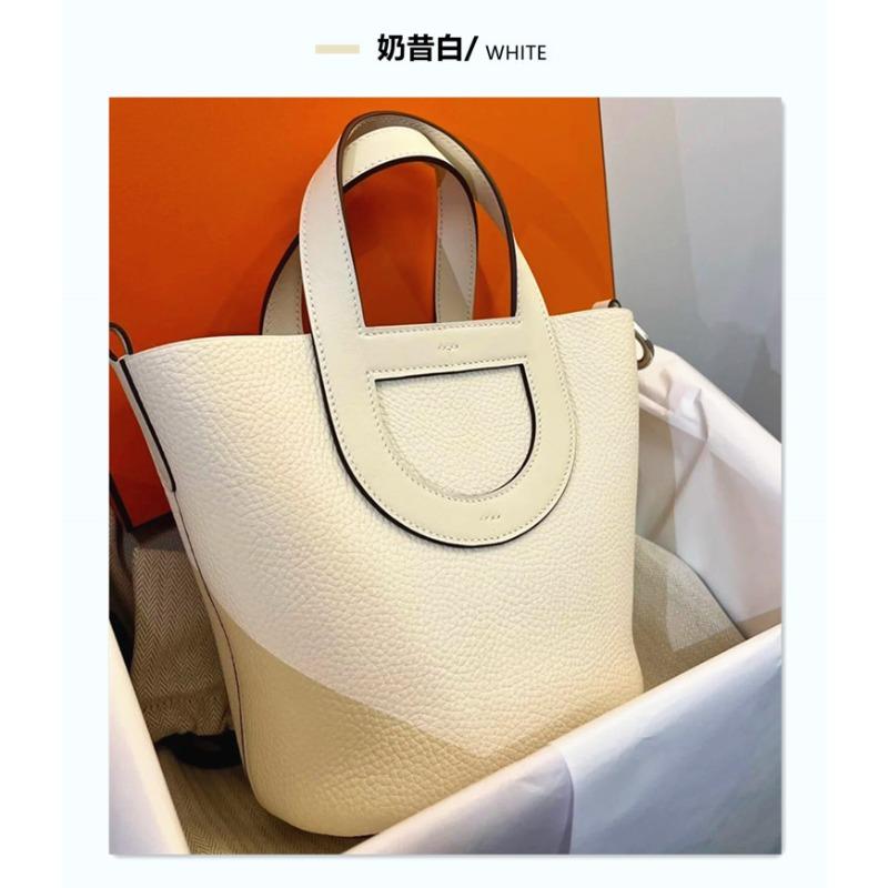 

New togo first layer cowhide pig nose vegetable basket bucket bag portable shoulder loop leather women s bag tide