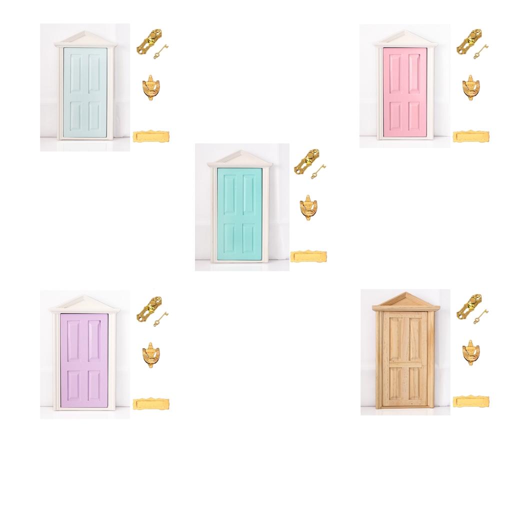 Wooden Entryway Door for 1:12 Scale Dollhouse