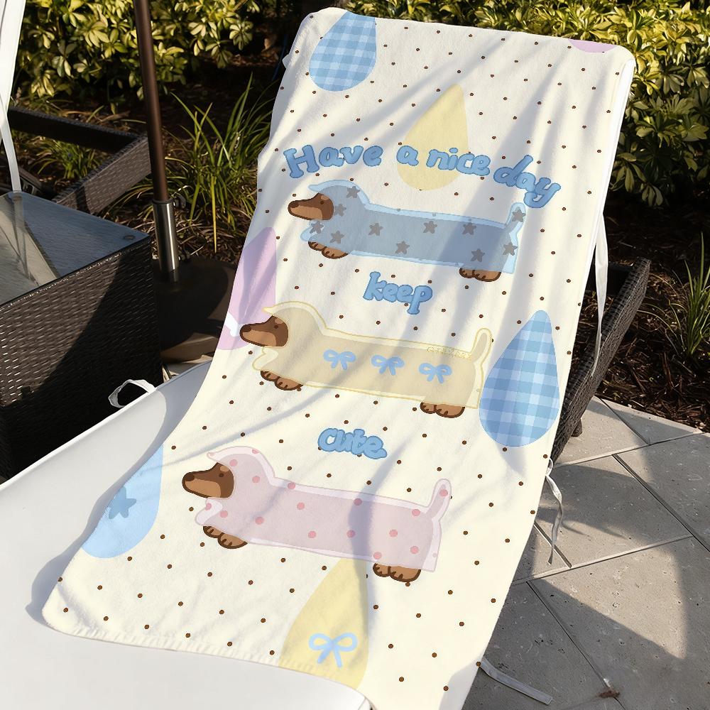 Dachshund Cute dog Cartoon Towel Quick Drying Beach Towels Are Suitable For Swimming Pools Camping Yoga And The Gym