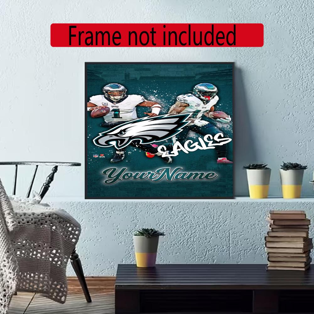 Philadelphia Eagles Personalized Name Diamond Paintings Mosaic Wall Round Diamond Art Painting Kits Embroidery Crystal Accessories Frameless
