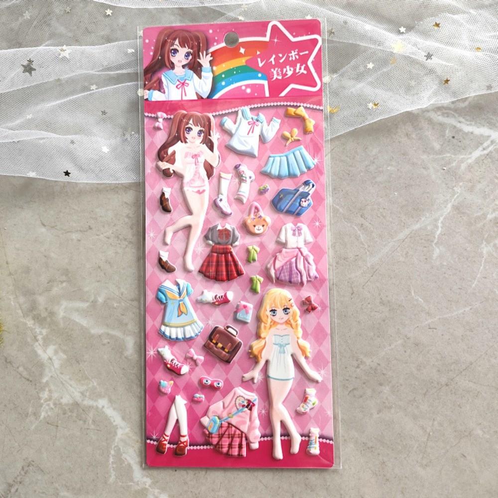 Eva Bubble Foam Princess Dress-Up Stickers (4 Styles) Reusable No-Residue Stickers For Handbooks Phone Cases Sticker Story Store
