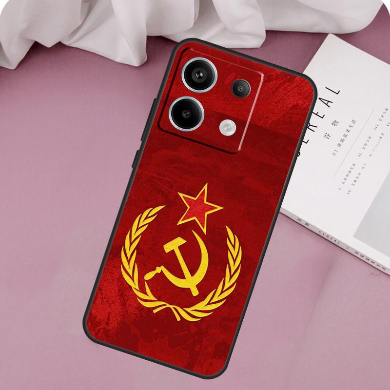 Red Soviet Union USSR Flag Case For Redmi Note 13 Pro Plus 9 10 11 12 Pro 10S 11S 12S Redmi 12 9C 10C 12C 13C Cover