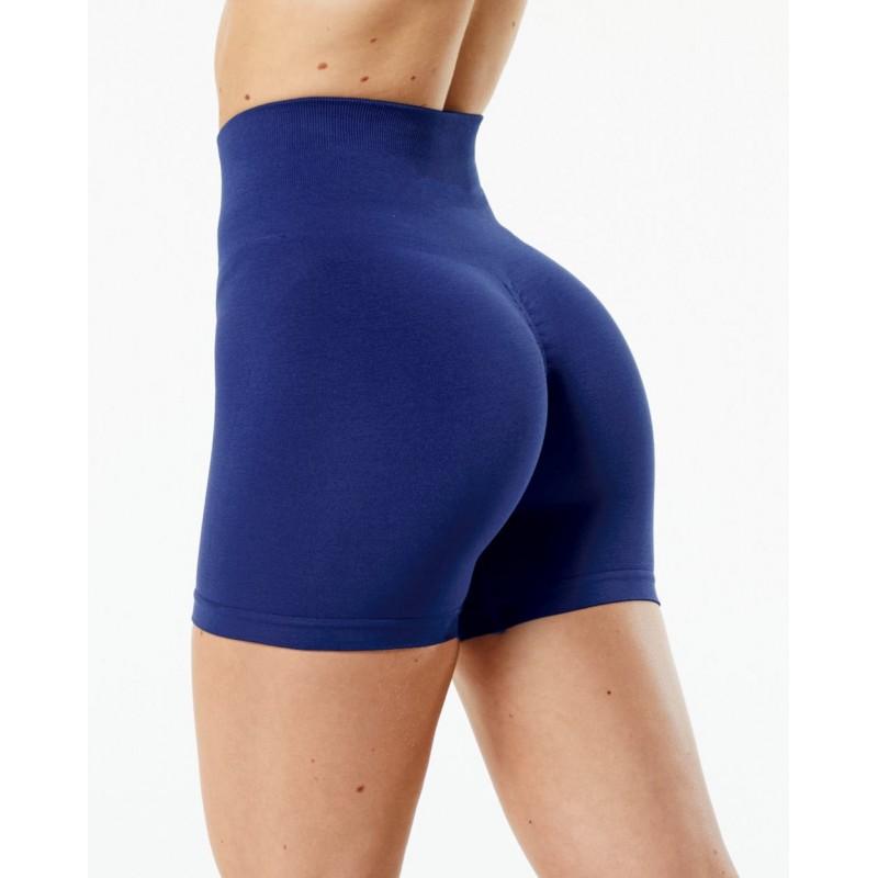 Seamless Side Jacquard Yoga Shorts Women Fitness Workout 3/4 Length High Waist Stretch Gym