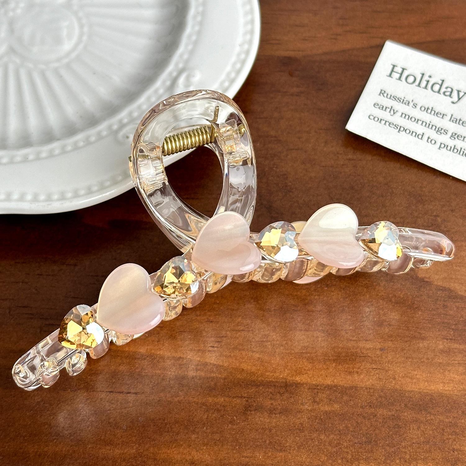 

Очаровательная заколка для волос в форме сердца со сверкающими стразами для стильных девушек Flesh