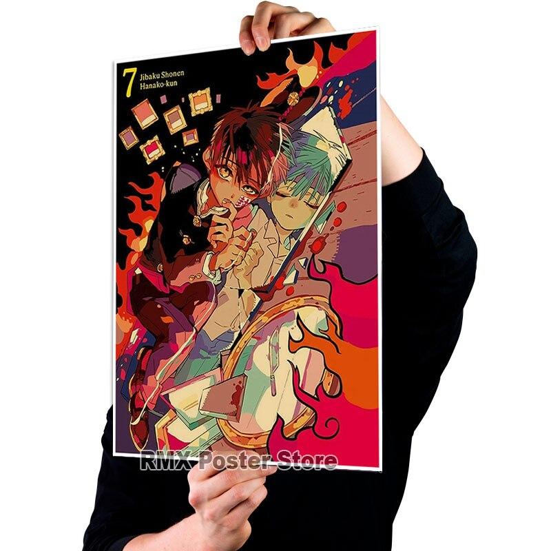 Anime toaleta Hanako Kun plakaty biały papier powlekany obrazy do dekoracji wnętrz naklejki ścienne dekoracja pokoju mural