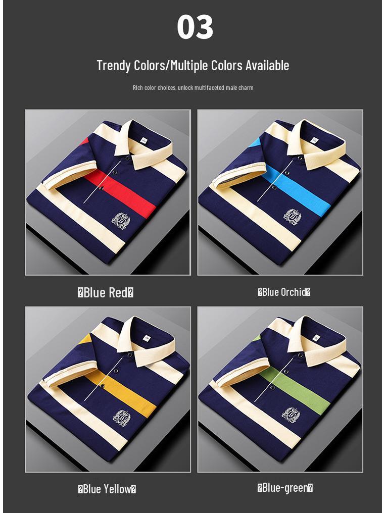 2021 Men's Striped Short Sleeve Polo Shirt - Casual Summer Trend