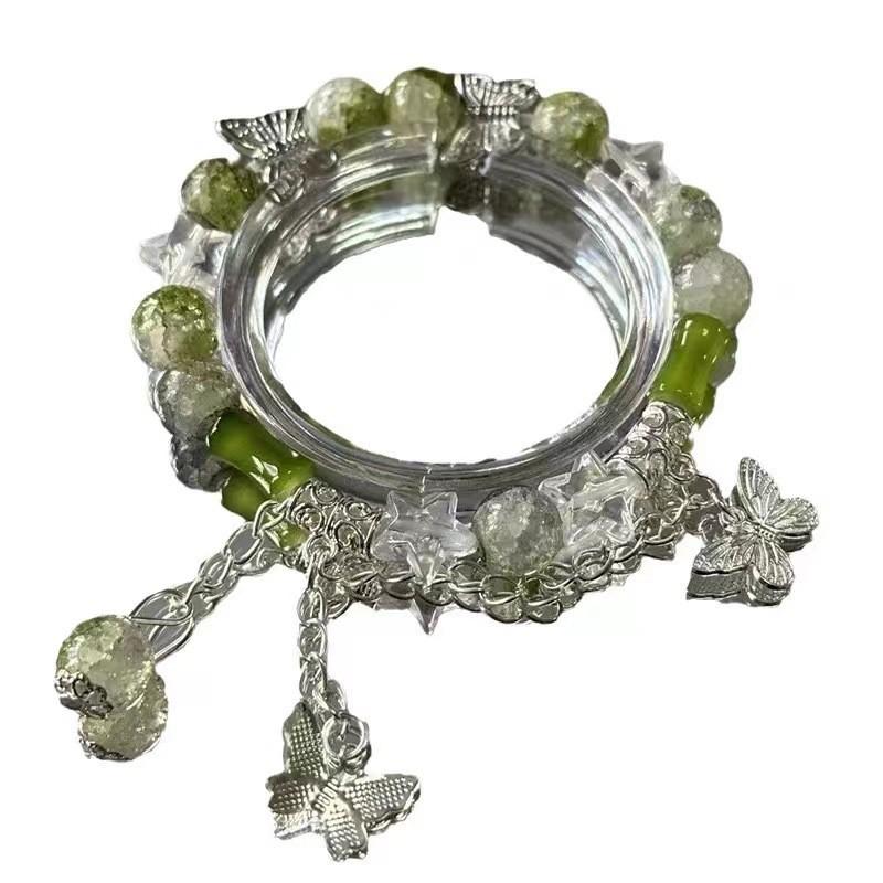 And Stylish Butterflies Beads Bracelet With Plated Alloy Women For