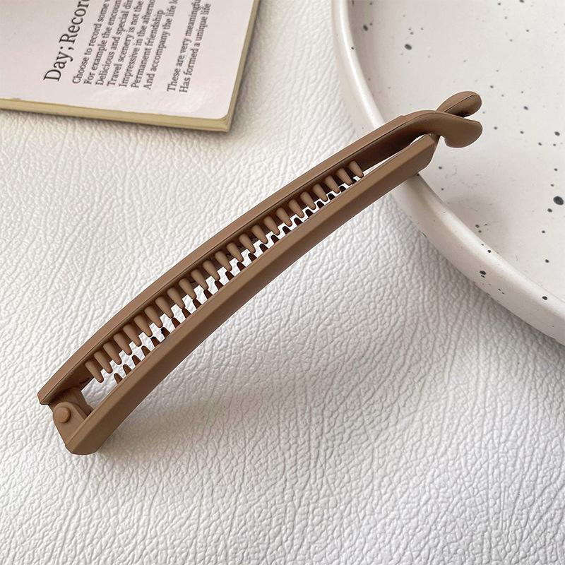 Women Elegant Matt Color Banana Claw Clips Matt Color Plastic Hair Barrettes Simple Solid Clips Ponytail Holder Accessories