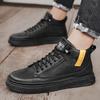 Spring and Autumn 22 New Summer Mid-Help Casual Board Shoes High-Top Sports Leather Shoes