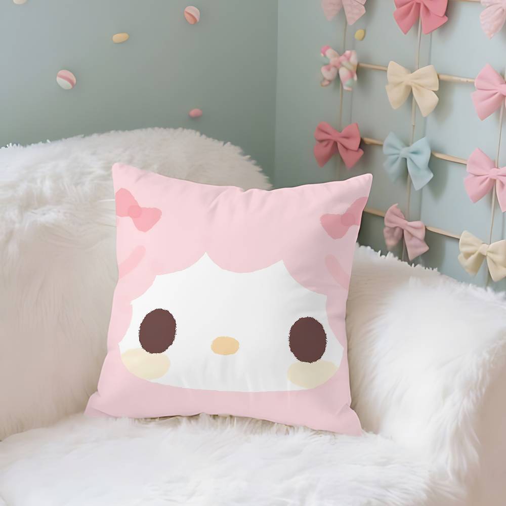 CuteSsanrioSkawaii Case Plush Fabric Soft Pillowcase Double Sided Print Cushion Cover Household Gifts