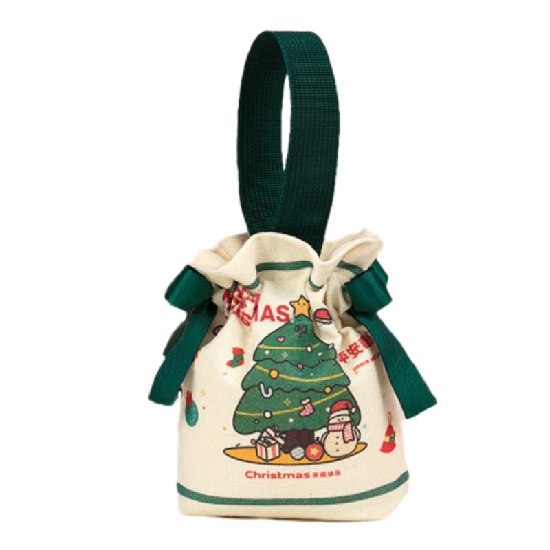 1-5pcs Christmas Drawstring Candy Bag New Year Gift Bags Party Gift Pouch Holiday Treat Sack Reusable Festive Favor Bag for Kids