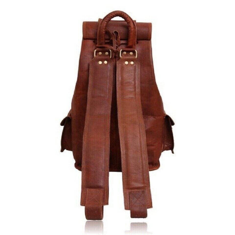 Reiserucksack aus echtem Ziegenleder | Vintage-Laptop-Rucksack aus Leder für Herren