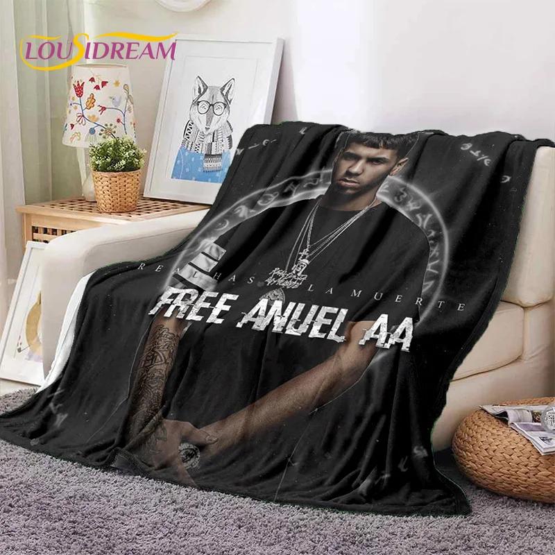 Free Anuel AA Rapper Hip Hop Singer Soft Flannel Blanket for Beds Bedroom Sofa Picnic,Throw Blanket for Outdoor Leisure Nap Gift