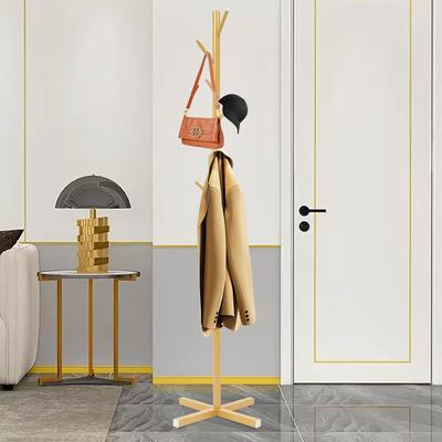 Gold Tree Coat Rack Stand, Modern Freestanding Coat Hanger with 7 Hooks, Sturdy Iron Entryway Hallway Organizer, 68.11 Inch Tall