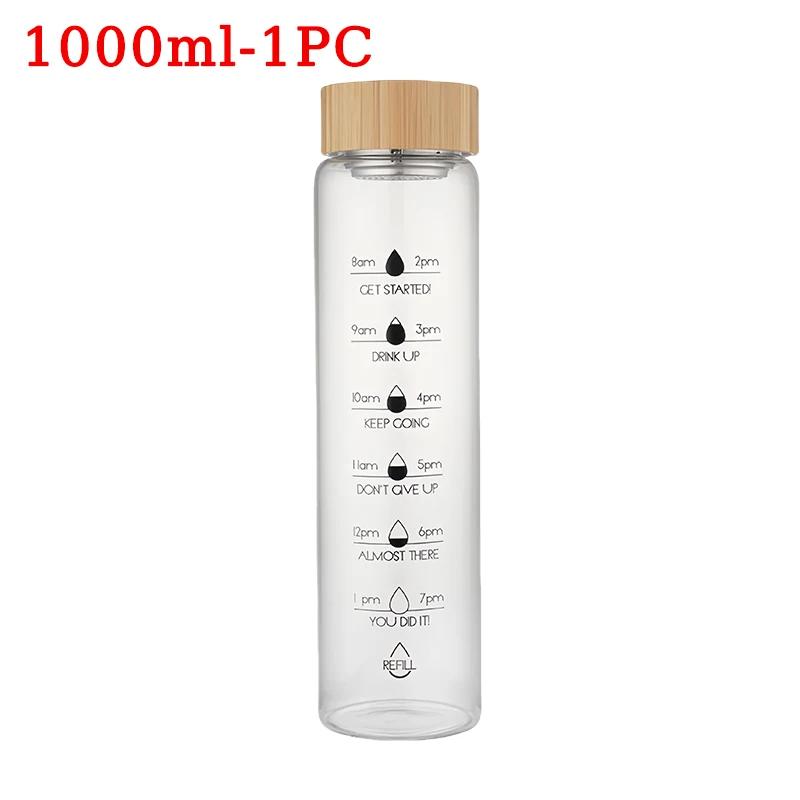 700/1000ml Large-capacity Glass Cup High Borosilicate Bamboo Lid Time Scale Portable Water Cup Tea Cup Accompanied By Gift Cups