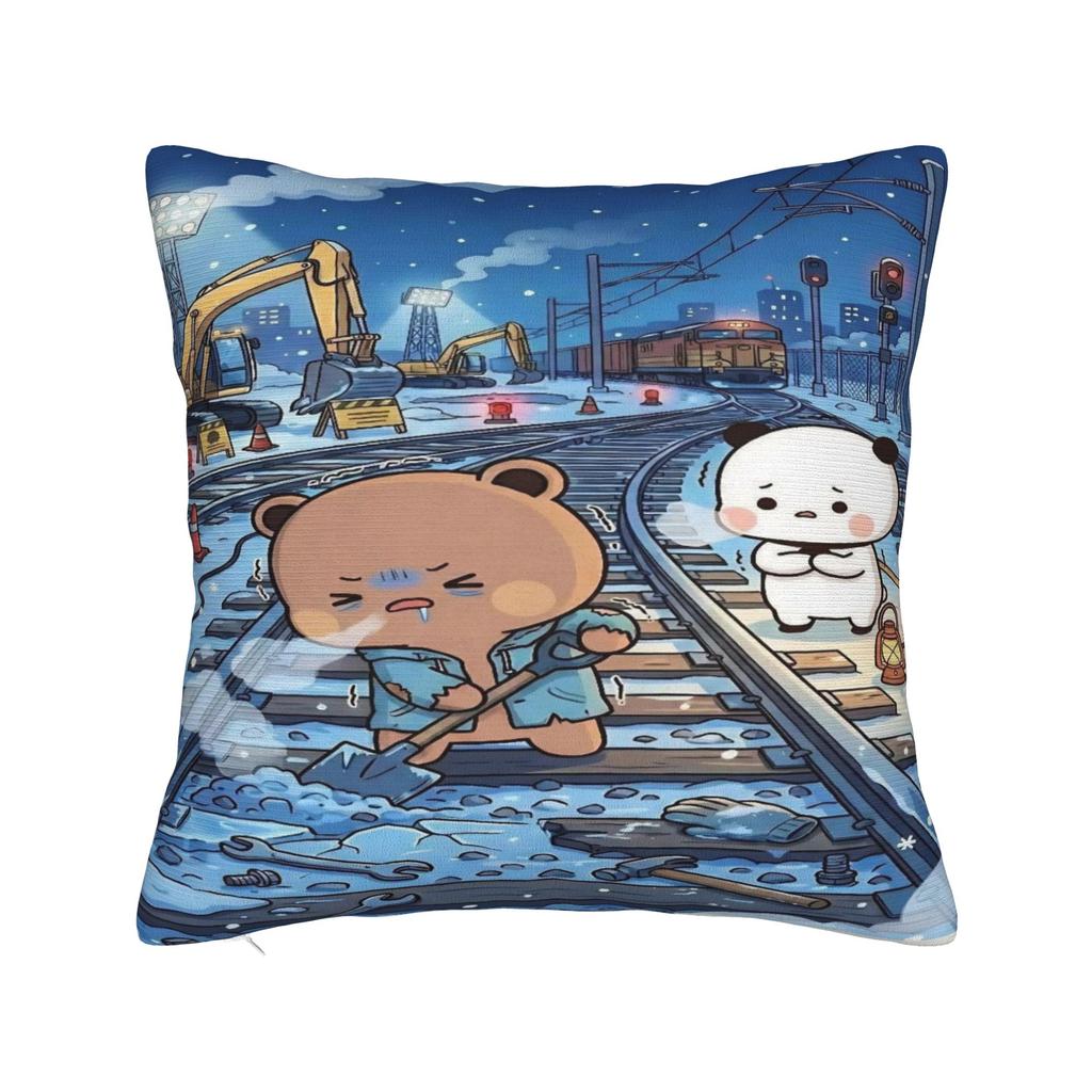 Pillow Case Panda Bubu Dudu Pattern Polyester Pillow Cover Cushion Cover Graphic Pillowcases For Chair Sofa Home Decoration