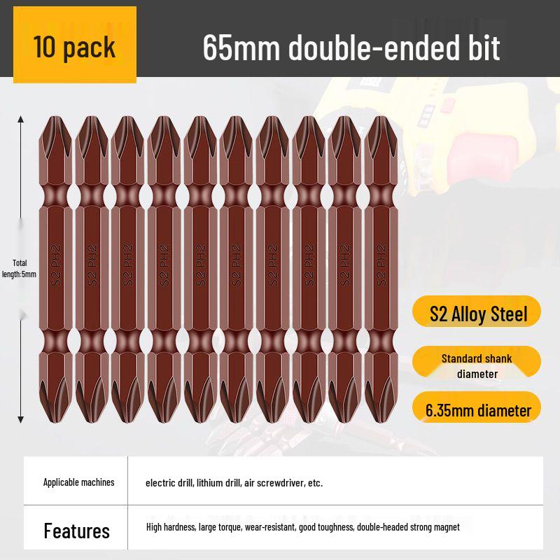 Industrial-Grade Magnetic Phillips Screwdriver Bit Set - Super Hard for Electric Screwdrivers and Hand Drills