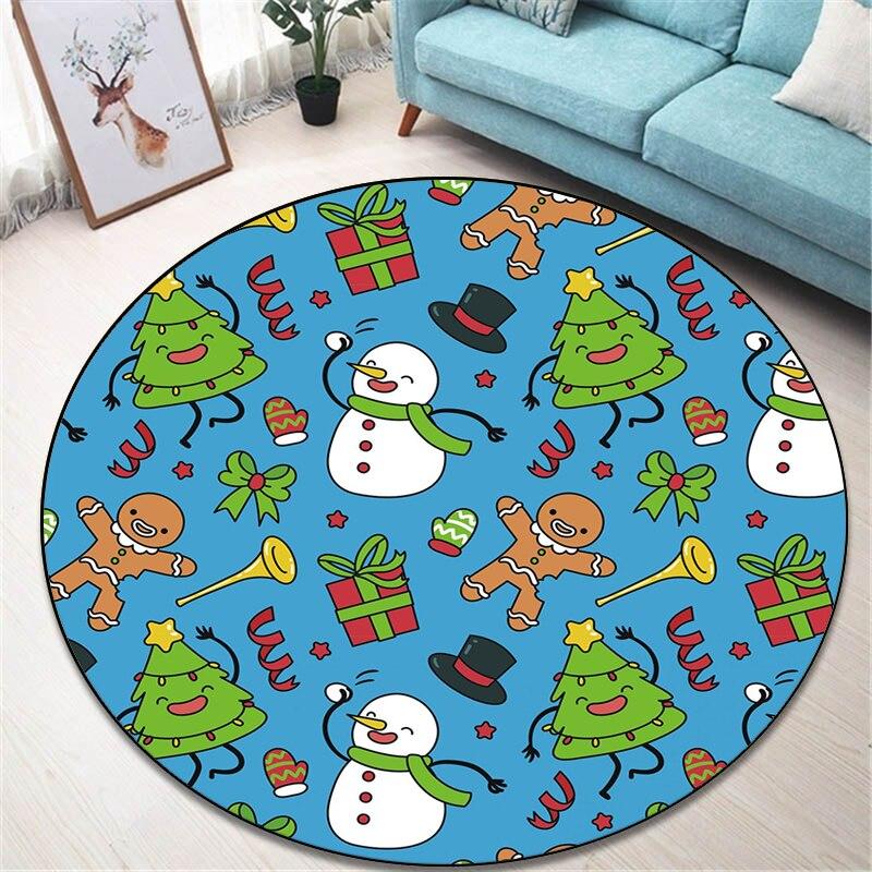 2022 neue Weihnachten Runde Bereich Teppich Boden Matte Wohnzimmer Teppich Polyester Teppich E-sport Stuhl Rund Matte Dropship kind Geschenk