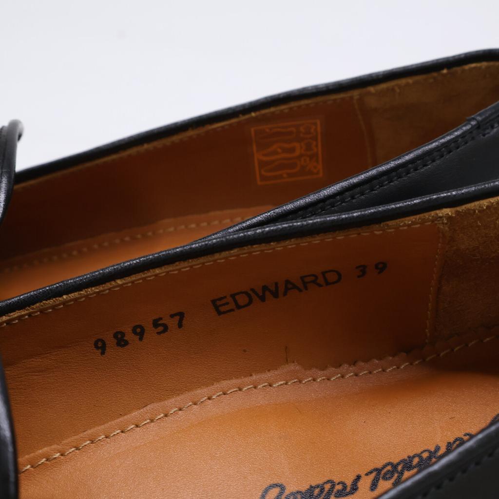 JALAN SRIWIJAYA Green Label Relaxing Special Order 98957 Dupuy Calfskin Mock Slip-on Loafers Shoes 39 blackUsed