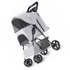 Pet Stroller Lightweight Foldable Ventilate Oxford Portable Small Dog Stroller for Dogs Cats Grey