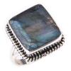 Natural Labradorite Gemstone Handmade 925 Solid Sterling Silver Ring Size 8 O5a38