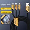 240W Fast Charging 3-in-1 Cable for Apple 13, Android, and Type-C.