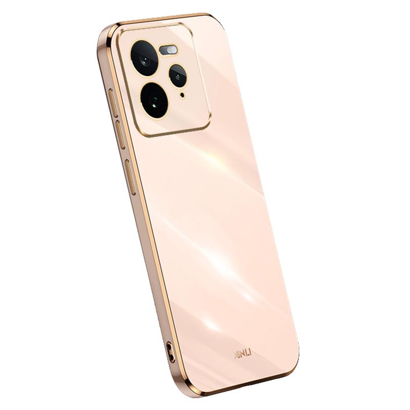 

XINLI For Realme GT 7 Pro 5G Case TPU Phone Cover with Electroplating Frame Pink