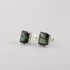 Green Tourmaline Gemstone 925 Sterling Silver Handcrafted Jewelry Wedding Stud Earrings 0.4" For Her EE-179-11