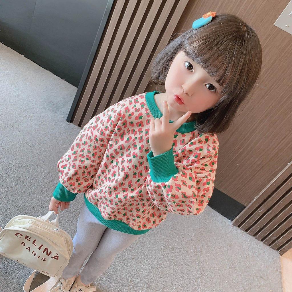 Girls Leopard Print Hoodie 2 Piece Set Spring Autumn Stylish Outfit