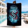 Seattle Kraken Logo Beach Towel, Super Soft Microfiber, Perfect Gift for Her/Him, Birthday, for Pool, Beach, Travel, Decor Beach Party