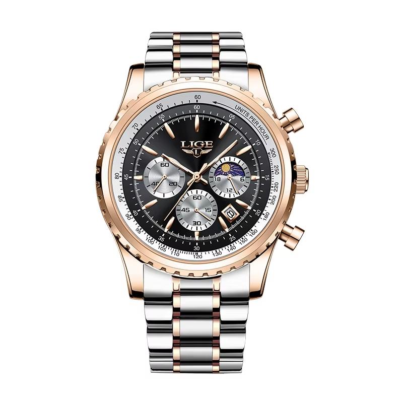 LIGE Luxury Men Watches Quartz Man Watches Waterproof Luminous Watch for Men Date Chronograph Sport Wristwatch Orologio Uomo