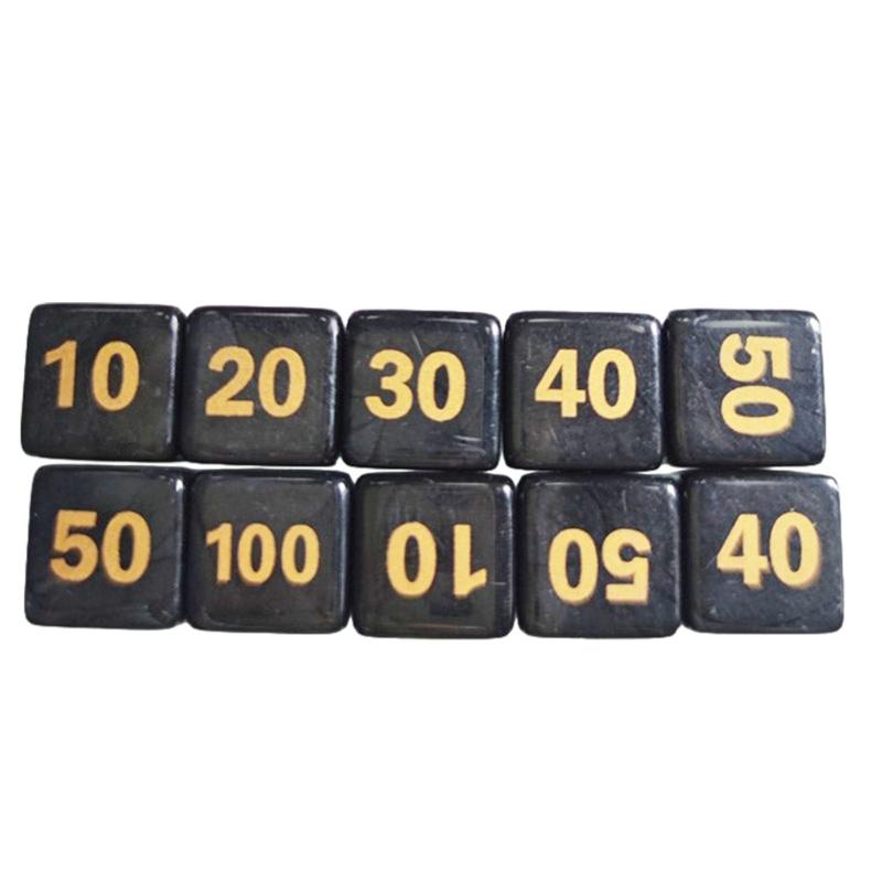 10Pcs/set 6 Sided Acrylic Dices Educational Rounded Corner Dices Dices Set, 14mm Solid Game Dices Set with Large Number