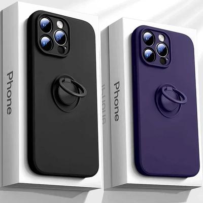 Magnetische weiche Silikon-Handyhülle für iPhone 17 Air 16 15 14 13 12 11 Pro Max 16 Plus Vollständig mit Ringhalter Stoßfeste Hülle