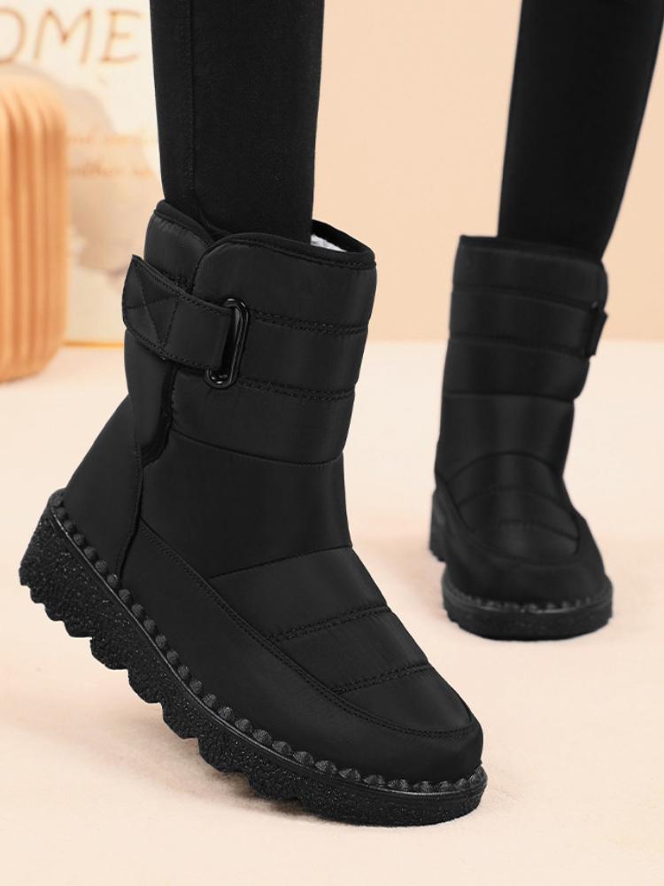 Damen Winter Warme Baumwollschuhe, Warmes Plüschfutter, Verschleißfeste und Rutschfeste High-Top Schneestiefel