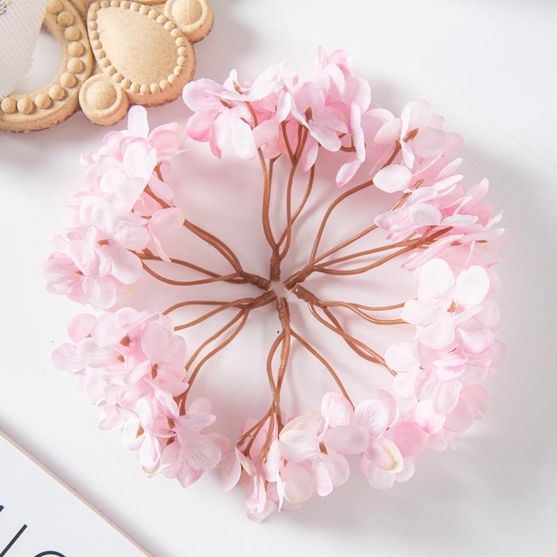 10PCS Silk Hydrangea Heads Artificial Flowers for Home Wedding Decor Candy Box Garlands Handmade Flower Arrangement Accessories