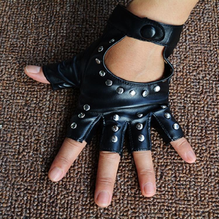 Punk PU Gloves Pole Dancing Studded Gloves for Dancer for Women and Girls Gift
