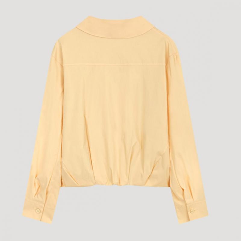 [Ea își dorește] Cămașă cu guler deschis și piuneză Pin Tuck SwwSto12060 Lo