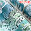 10Pcs / Set Decorative Kawaii Washi Tape Set Sea and Forest Series Japanese Paper Stickers Japanese