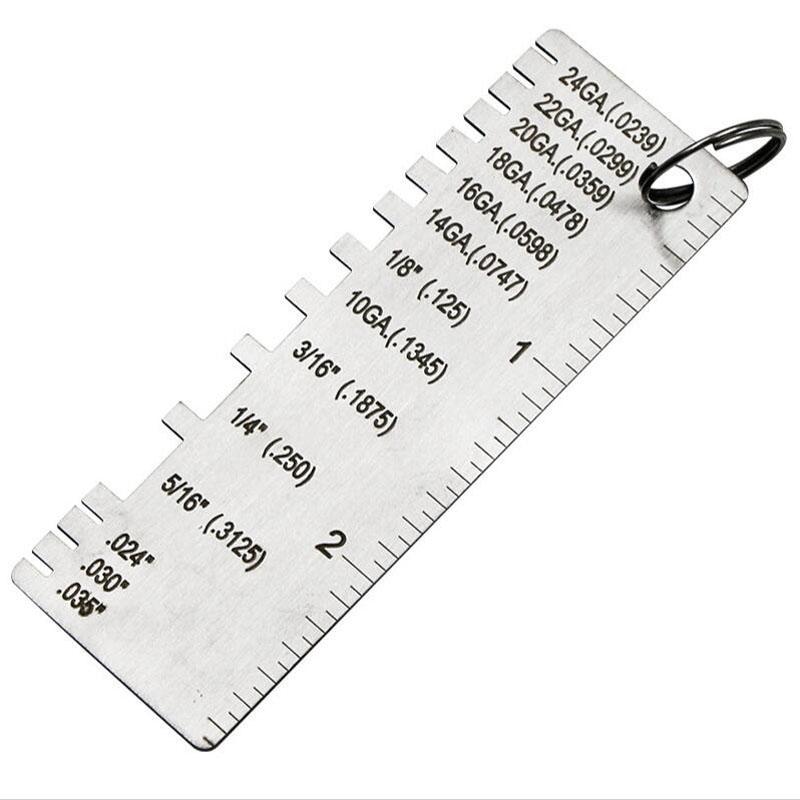 Metal Sheet Thickness Gauge Welding Gage Soldering Inspection Tools Stainless Steel Portable Welder Ruler Wire Gauge