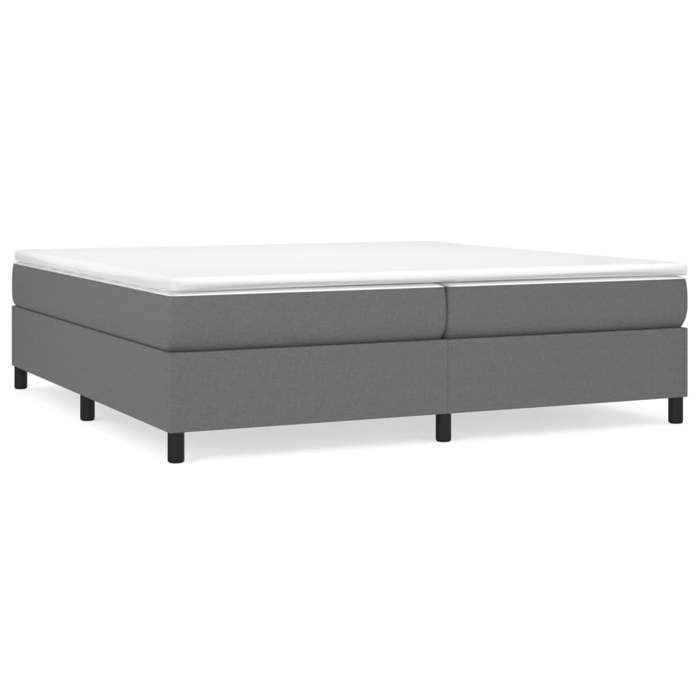Maison Exclusive - Sommier à lattes de lit avec matelas Gris foncé 200x200cm Tissu