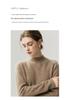 Women's 100% Cashmere Ribbed Half-Turtleneck Sweater - Autumn/Winter Base Layer, Loose & Warm