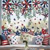 8 Sheets Patriotic Window Clings, Window Stickers Star Flower Butterfly Hanging Vine Floral Window Decals For Independence Day