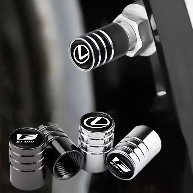 4Pcs Car Metal Wheel Tire Valve Air Stem Cap For Lexus F SPORT IS250 IS200 CT200h GS300 LS430 RX450h LX570 IS300 ES300h NX300h AEW1