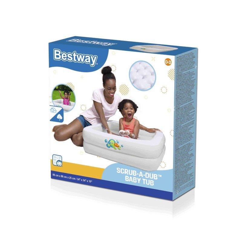 Opblaasbare badkuip 86x86x25 cm zachte bodem Bestway 51116