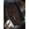 Mens Thick Straight Leg Casual Pants Winter Wool Lyocell Blend Stretch Relaxed Fit