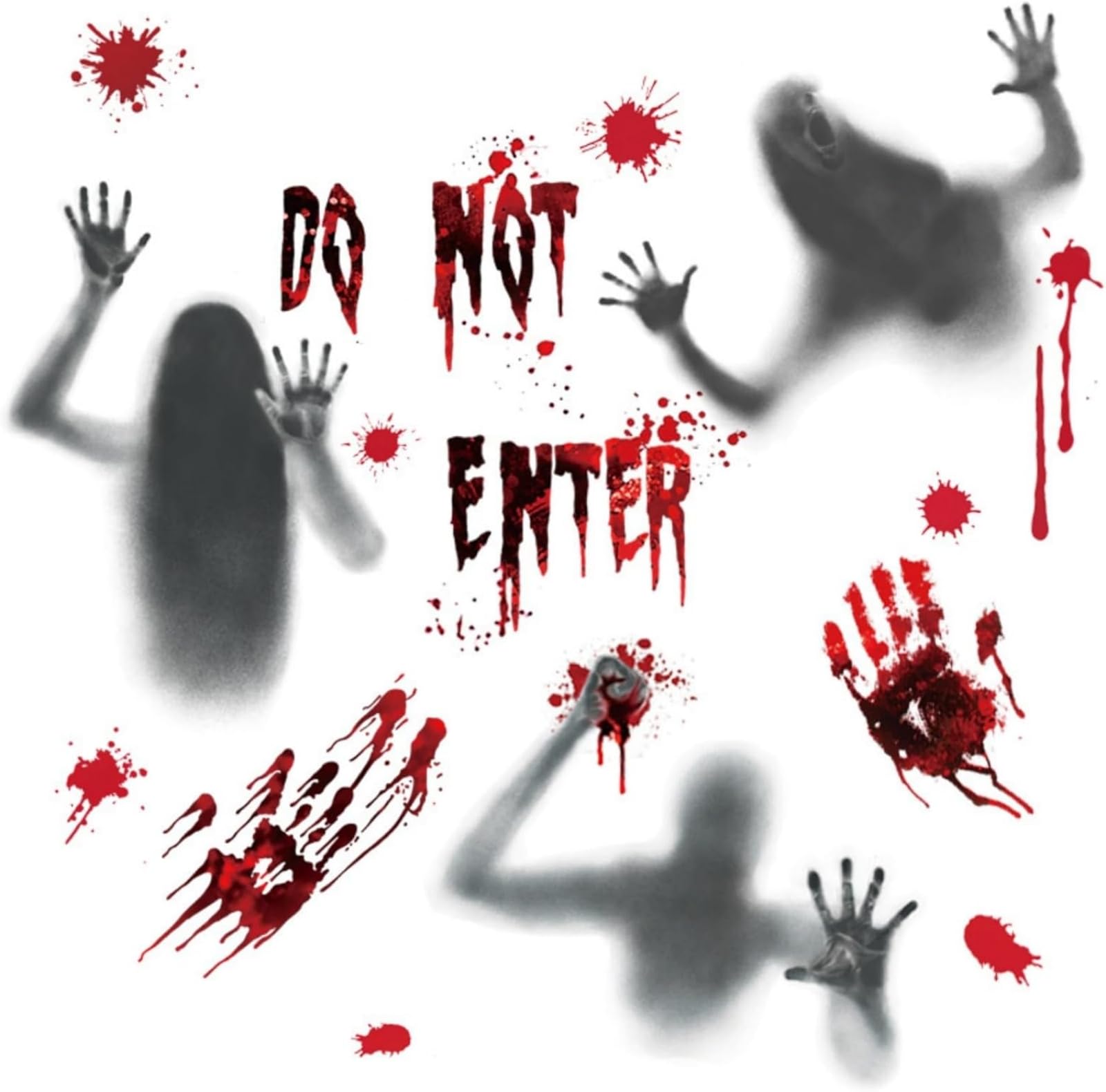 

Набор стикеров на Хэллоуин YFFSFDC, съемные электростатические оконные, кровавые, идеально подходят для украшения дома с привидениями и комнаты на Хэллоуин, 9, стикеров,