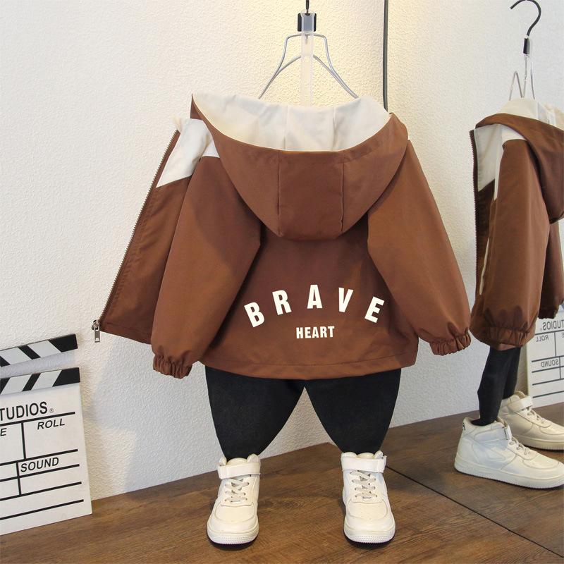 Small Baby Cartoon Hooded Tops Boys and Girls Fall Jacket Spring and Autumn Section of The Children's Fall Thin Jacket