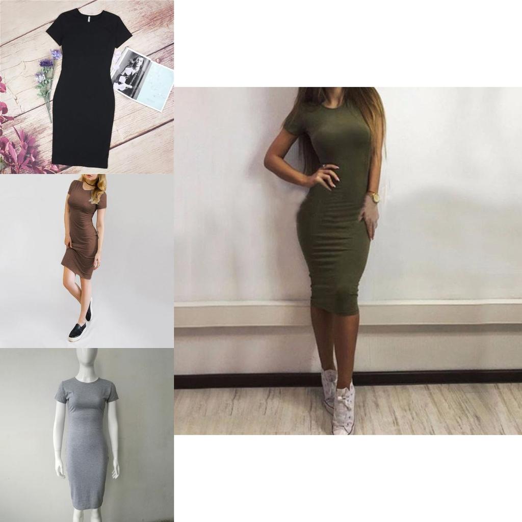 Elegant Womens Short Sleeve Bodycon Pencil Dress For Summer Casual Plus Sizes
