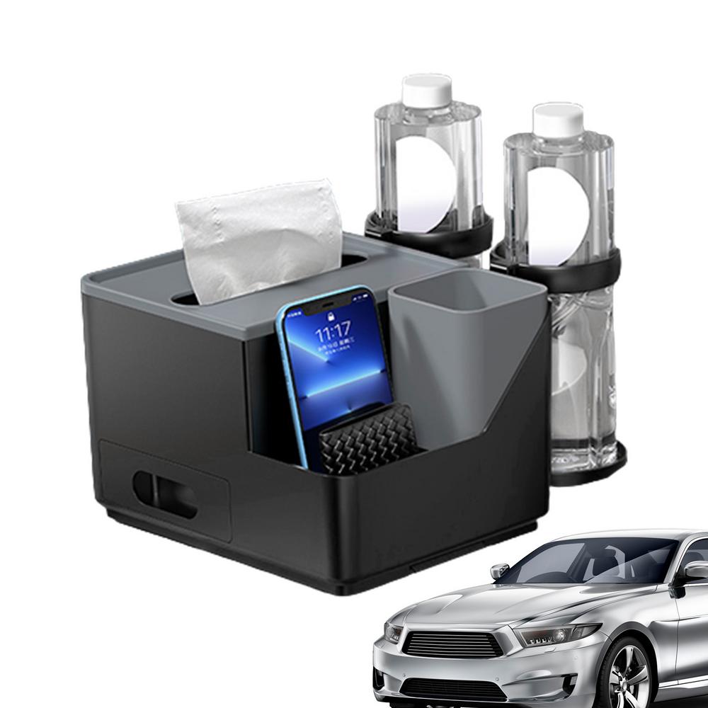 

Подставка для стакана воды, ящик для хранения салфеток, подлокотник автомобиля, многофункциональный автомобильный лоток для грузовиков и автомобилей чёрный