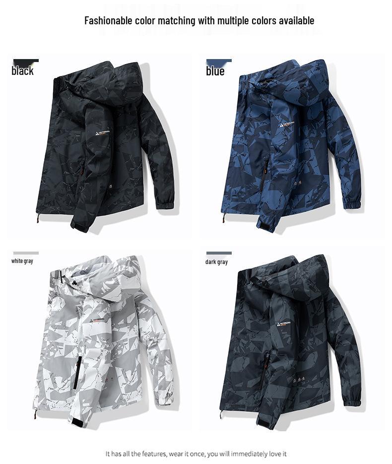 Herren Tarnung Wasserdichte Skijacke - Herbst/Winter Outdoor Winddichte Freizeitkleidung